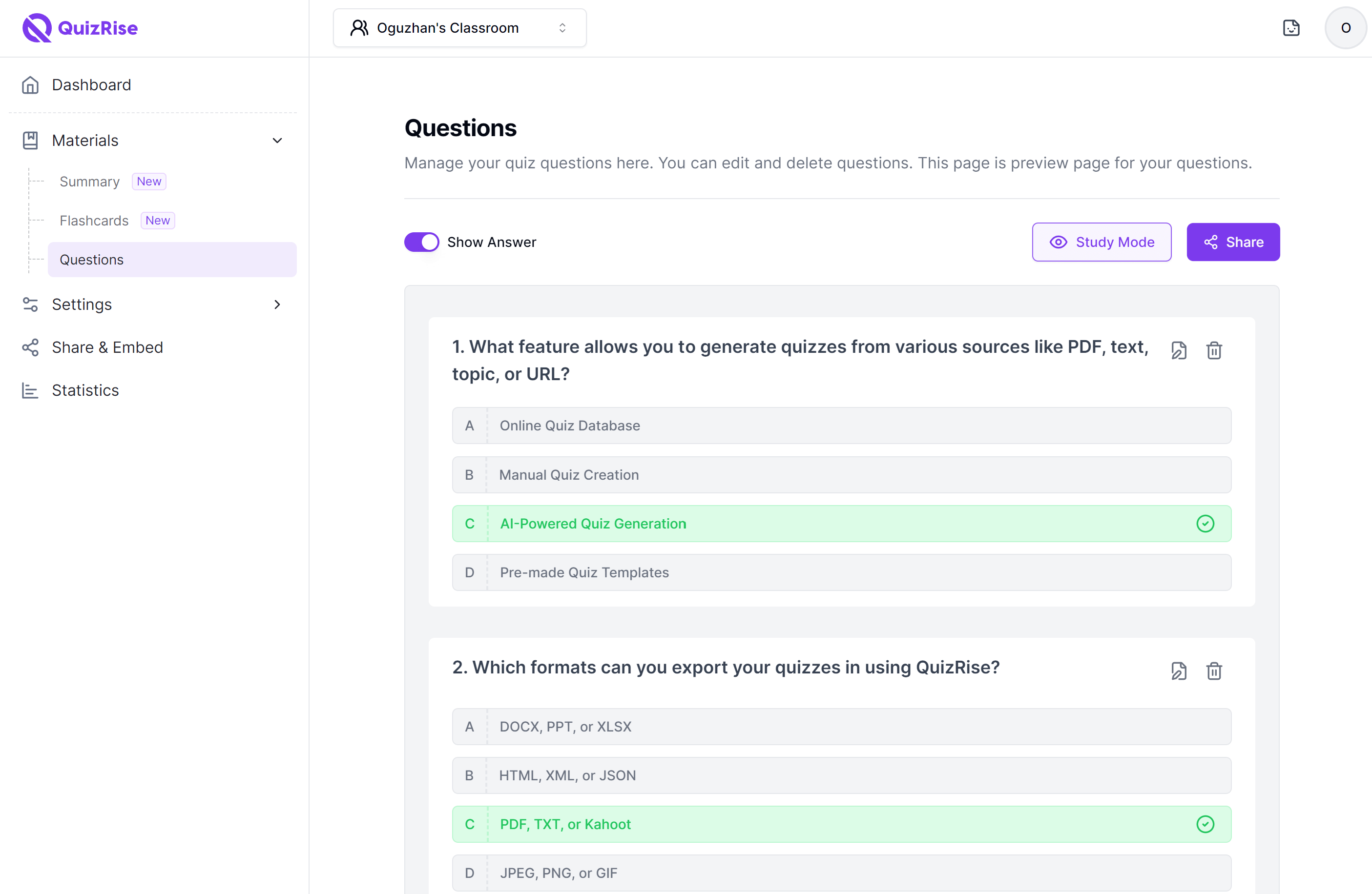 Create a Quiz from Website Content