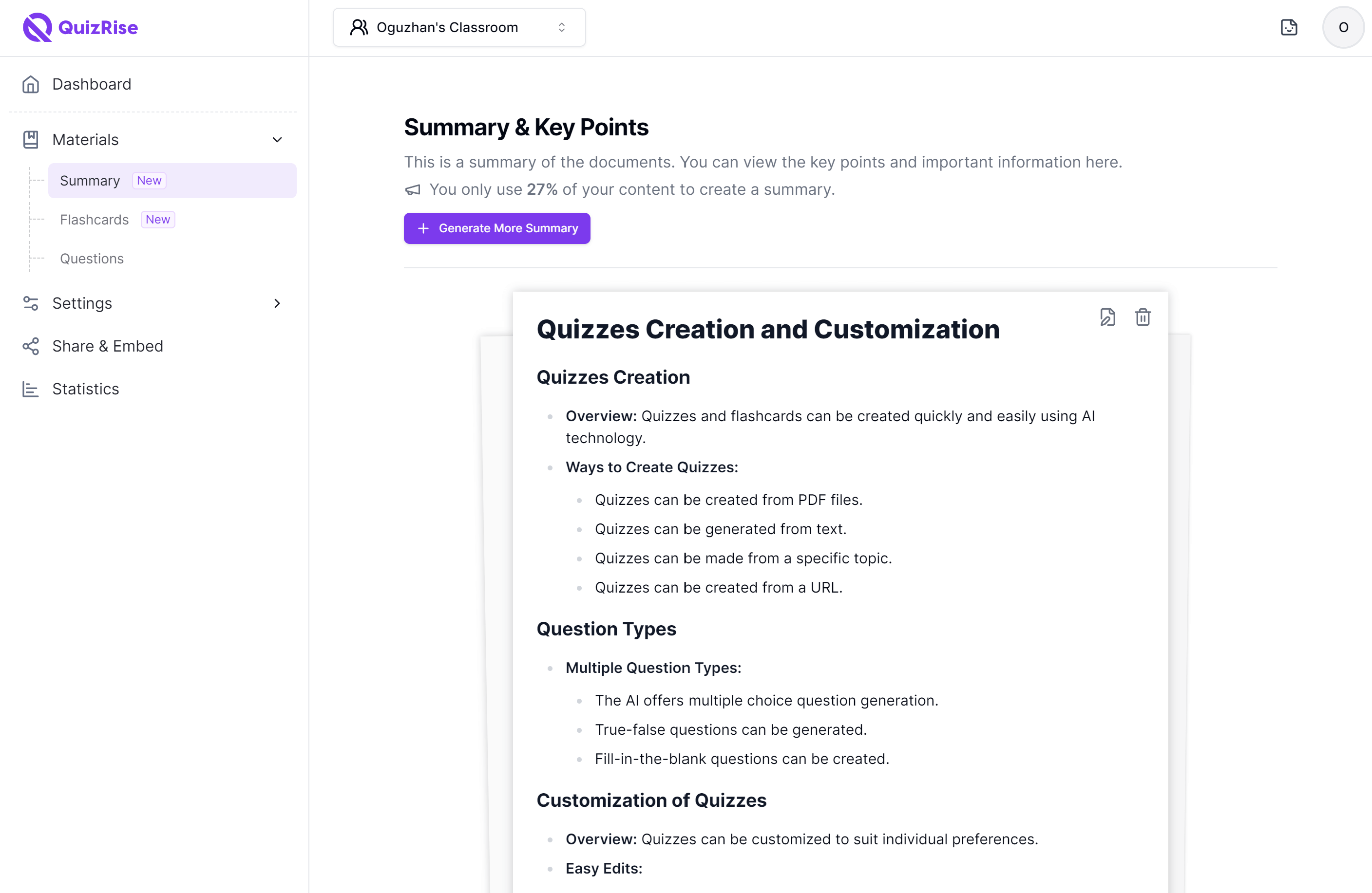 Generate Notes & Key Terms