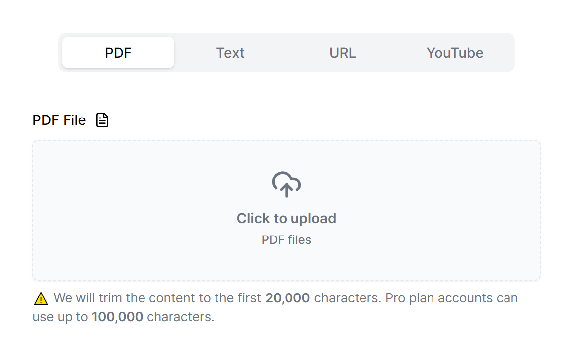 Upload a PDF
