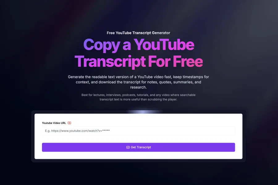Turn transcript text into concise notes