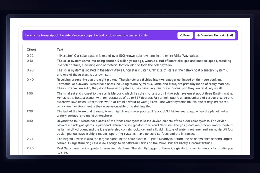 Reuse transcript text anywhere