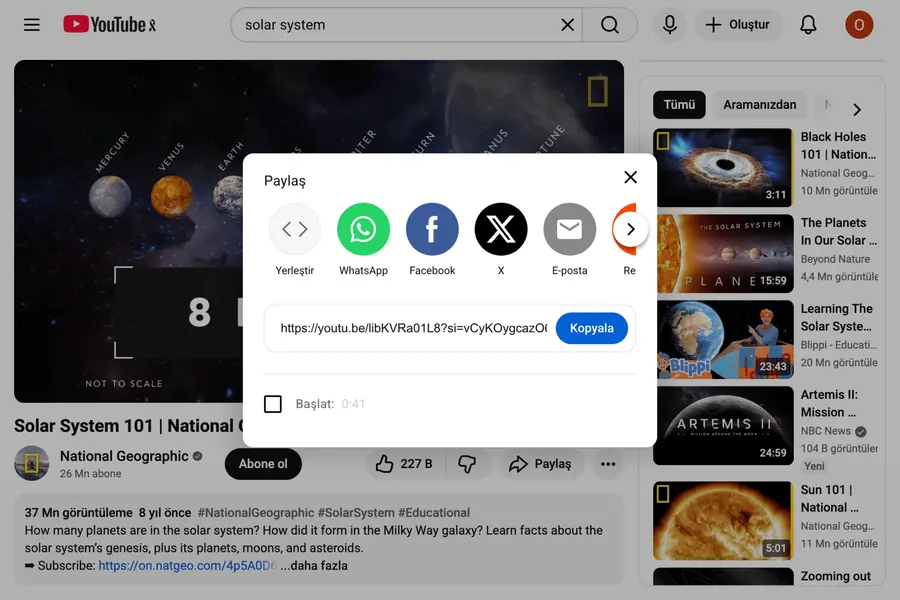 Paste YouTube video link